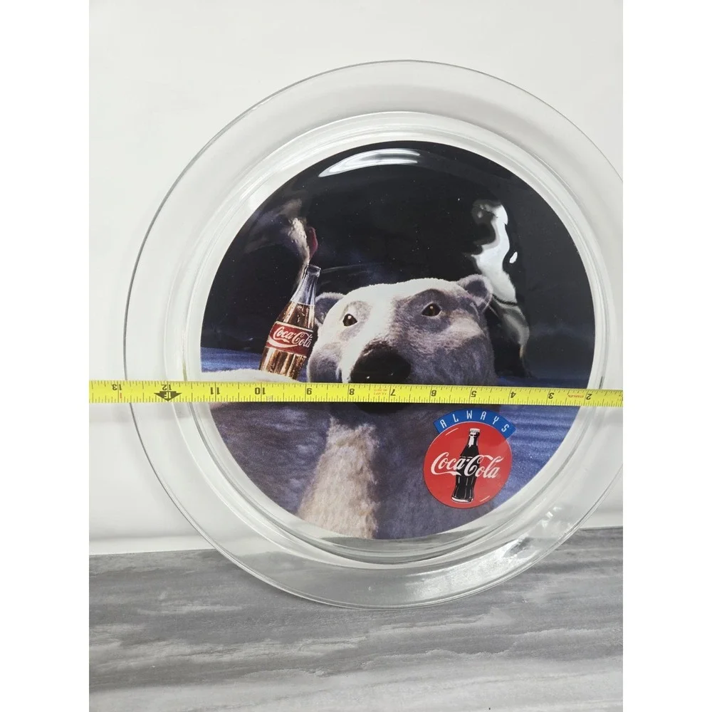Vintage Coca-Cola Glass Platter 1996‎ Polar Bear Christmas Cookie Plate 13